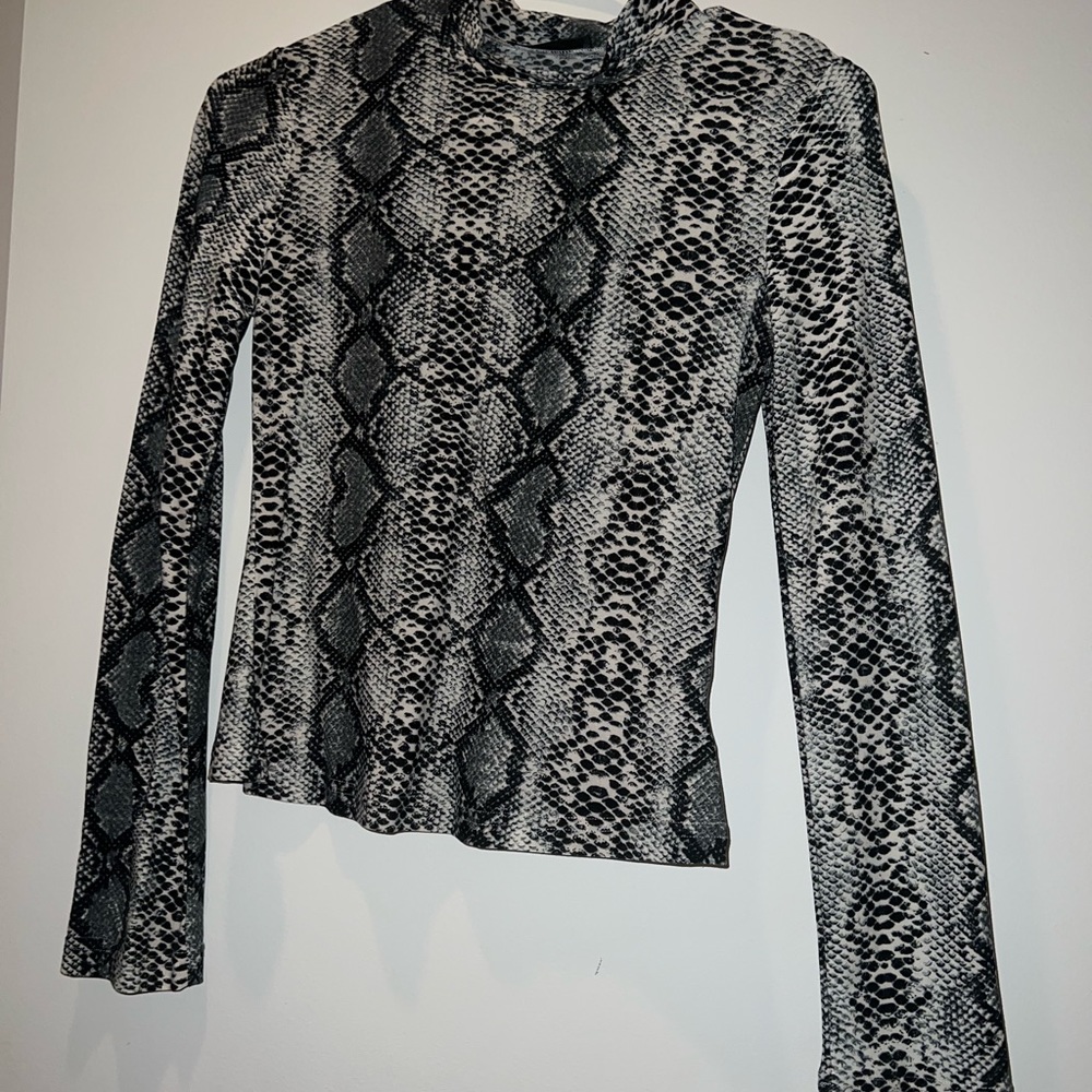 Snakeskin Turtle Neck Long Sleeve